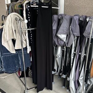 Theory Jet Black Halter Dress